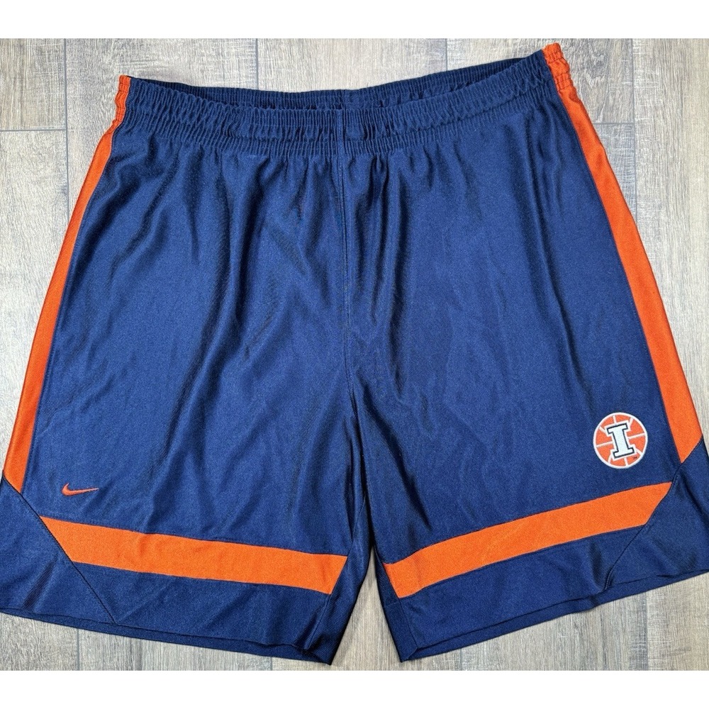 Team Nike Illinois Fighting Illini Mens Large Blue Dazzle NCAA Basketball Shorts